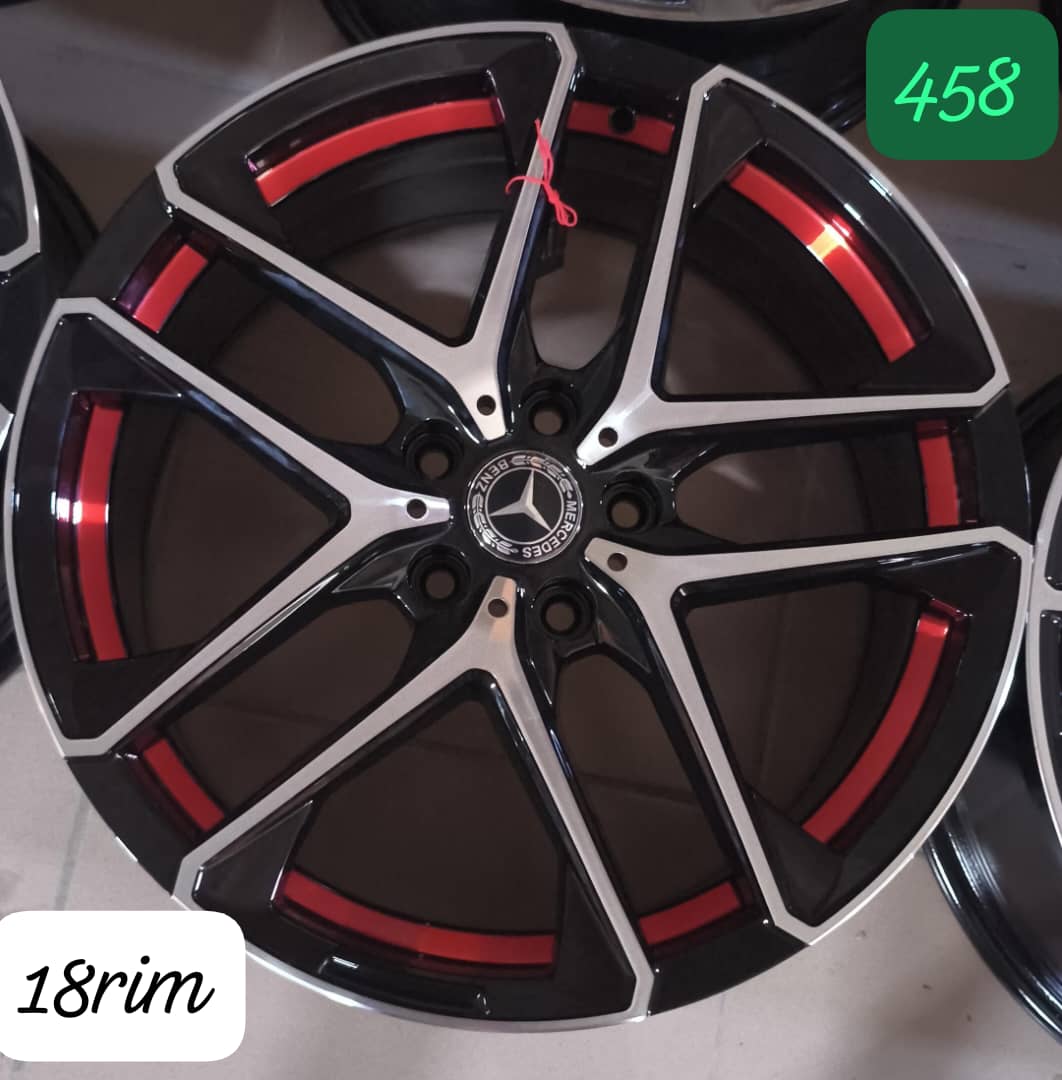 18-Inch Alloy Rim (Single) – Black/Silver/Red Finish-Toyota, Mercedes, Lexus