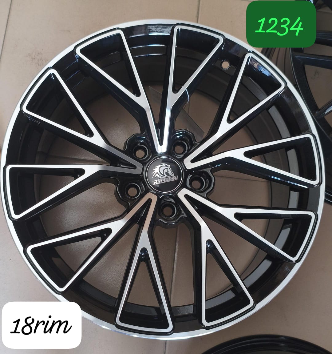 18-Inch Alloy Rim (Rapidash Brand, Black Machined Face)-Toyota, Mercedes, Lexus